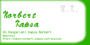 norbert kapsa business card
